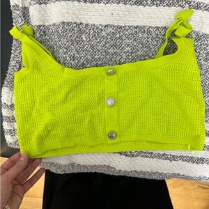 NEW Pinko Lime Green Buttoned Crop Top